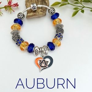 COPY - Auburn College Rhinestone Charm Bracelet NEW